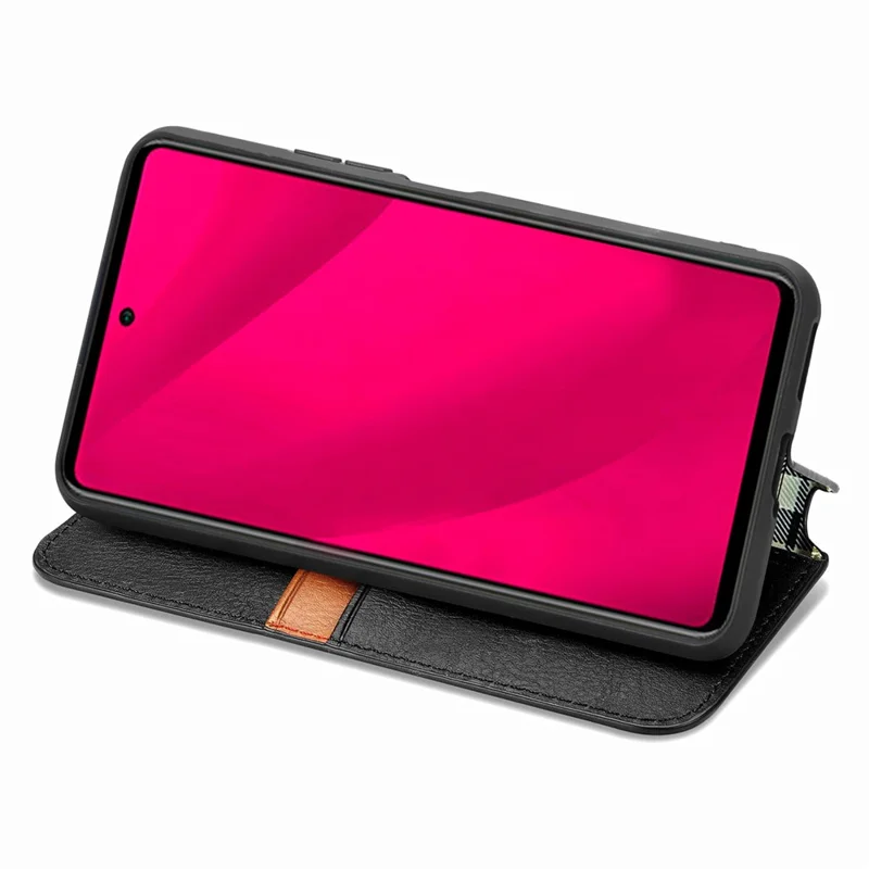 For Infinix Smart 9 4G PU Leather Case Rhombus Imprint Wallet Stand Phone Cover - Black