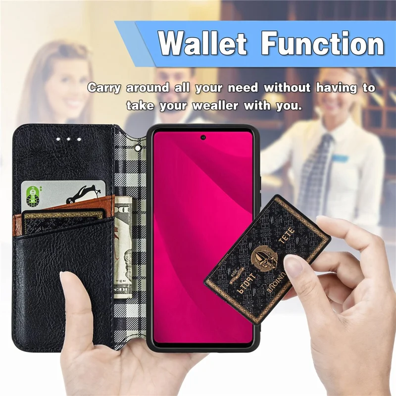 For Infinix Smart 9 4G PU Leather Case Rhombus Imprint Wallet Stand Phone Cover - Black