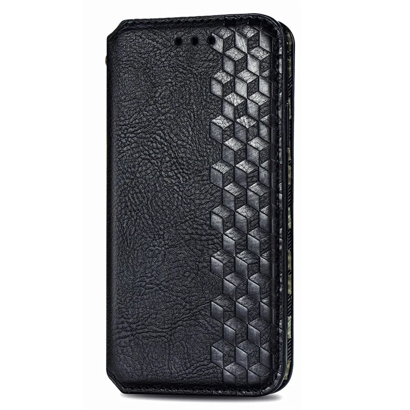 For Infinix Smart 9 4G PU Leather Case Rhombus Imprint Wallet Stand Phone Cover - Black