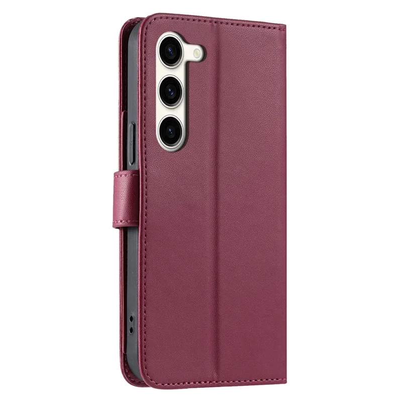 For Samsung Galaxy S23 Crossbody Leather Case Ring Buckle Wallet Stand Rhombus Mobile Cover - Red