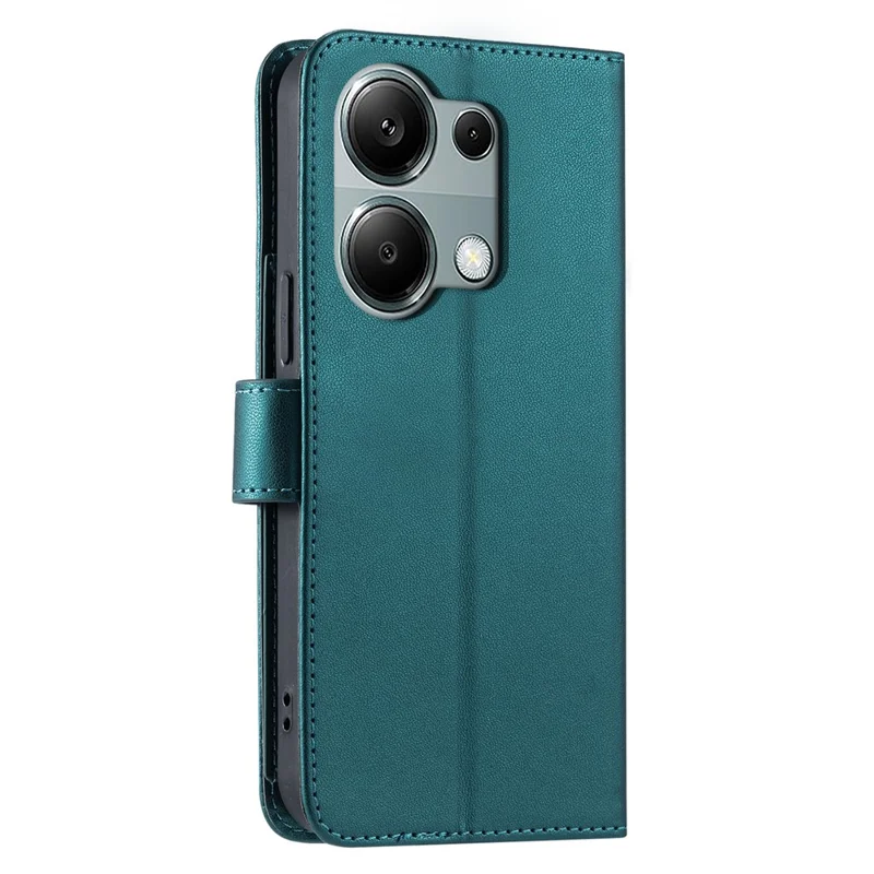 Funda de cuero con bandolera, soporte y tapa móvil con diseño de rombo para Xiaomi Poco M6 Pro 4G / Redmi Note 13 Pro 4G - Verde
