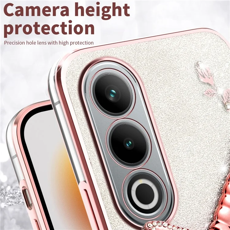 KADEM Funda para OnePlus Ace 3V 5G Libélula Soporte Plegable TPU Flores Brillo Cobertura del Teléfono - Rosa
