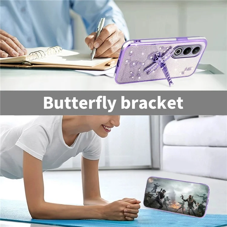 KADEM Funda para OnePlus Ace 3V 5G Libélula Soporte Plegable TPU Flores Brillo Cobertura del Teléfono - Rosa