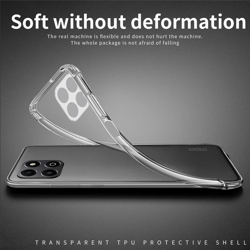 Capa anti-arranhões MOFI For Honor X5b Plus / X5b, de TPU macio e transparente