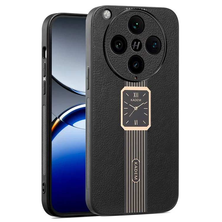 Funda para Oppo Find X8 Pro 5G de KADEM, de cuero + TPU + acrílico resistente a los arañazos - Negro