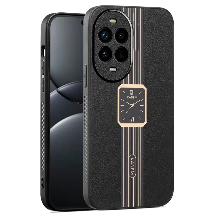 Estuche para Huawei nova 13 Pro de KADEM, de cuero+TPU+acrílico, a prueba de arañazos - Negro