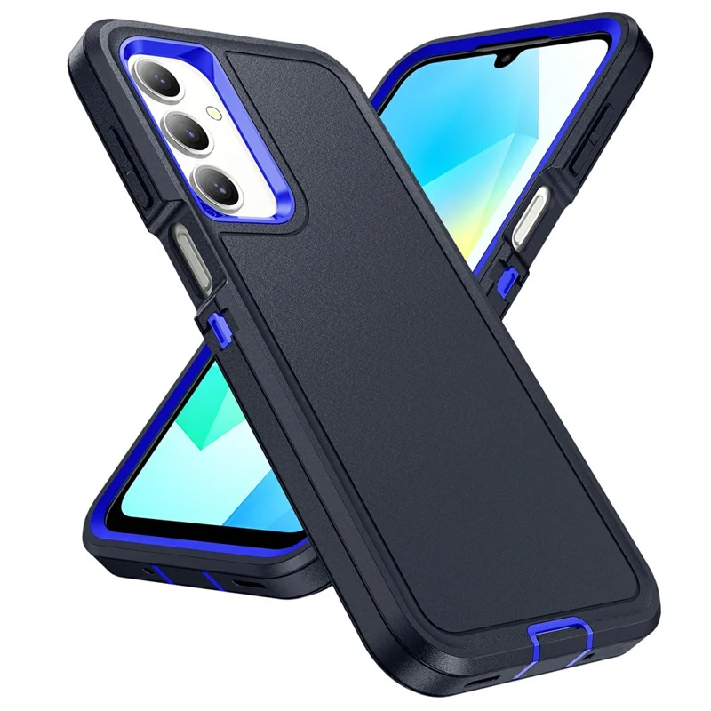 For Samsung Galaxy A16 4G / 5G Case PC+Silicone+EVA 3-in-1 Shockproof Phone Cover - Dark Blue+Sapphire
