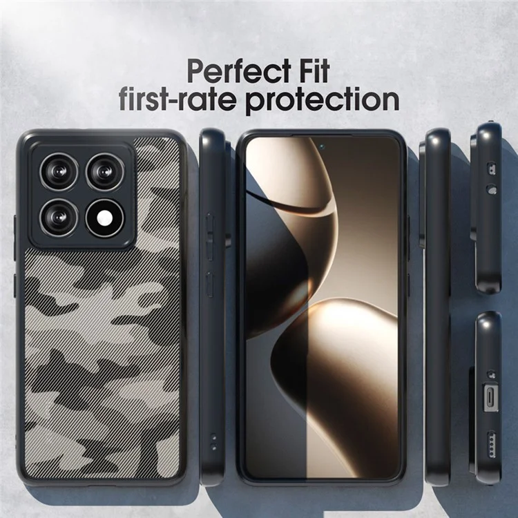 Coque pour Xiaomi 14T Pro IBMRS en TPU + PC, robuste et antichoc, avec protection pour l'appareil photo - Camouflage artistique