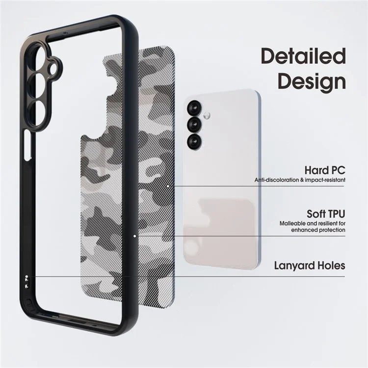 IBMRS Hülle für Samsung Galaxy A16 5G / 4G, TPU + PC, stoßfest, Kameraschutz - Künstlerische Tarnfarben