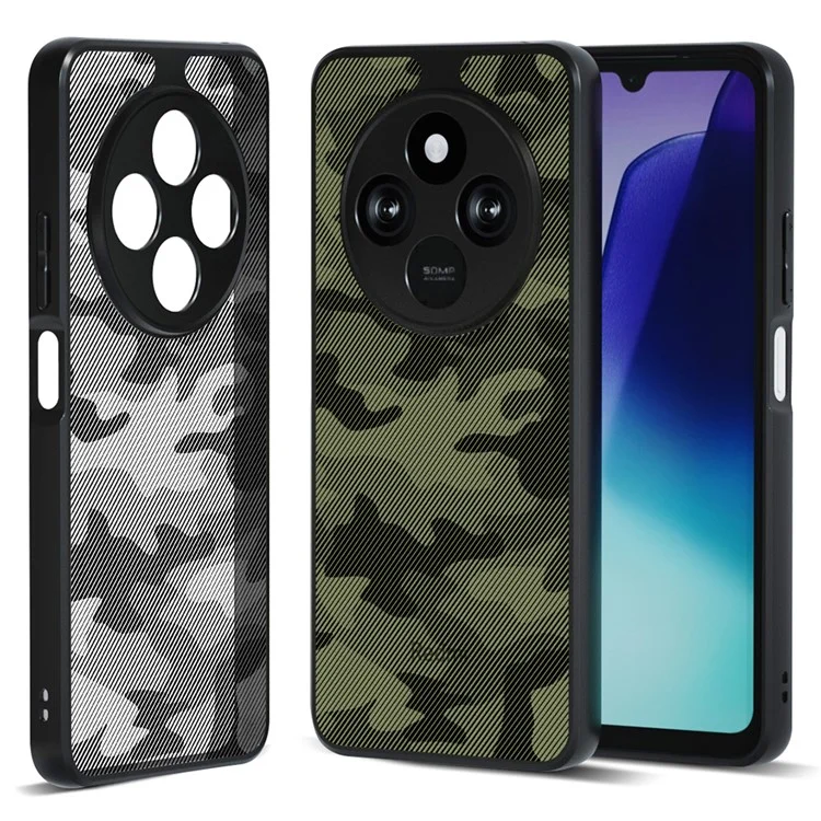 Étui IBMRS pour Xiaomi Redmi 14C 4G en TPU + PC, protection antichoc robuste, protection pour l'appareil photo - Camouflage artistique