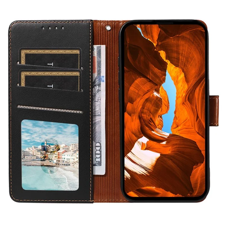 For Google Pixel 9 /  9 Pro Case RFID Blocking Leather Wallet Flip Phone Cover with Wrist Strap - Black