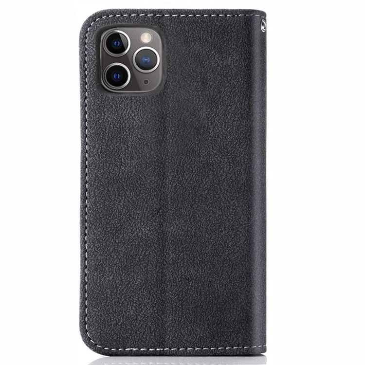 Per Iphone 12 Pro Max da 6,7 ​​pollici di Texture Retrò Resistenti All'usura Del Telefono Cellulare PU Shot Slot Slothertet Shonet Guscio - Nero