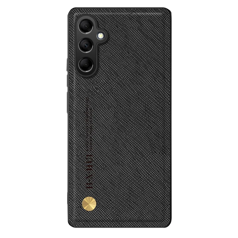 Funda para Samsung Galaxy S24 FE Textura Cruzada Cuero+TPU Cubierta de Teléfono Soporte para Soporte de Coche Magnético - Negro