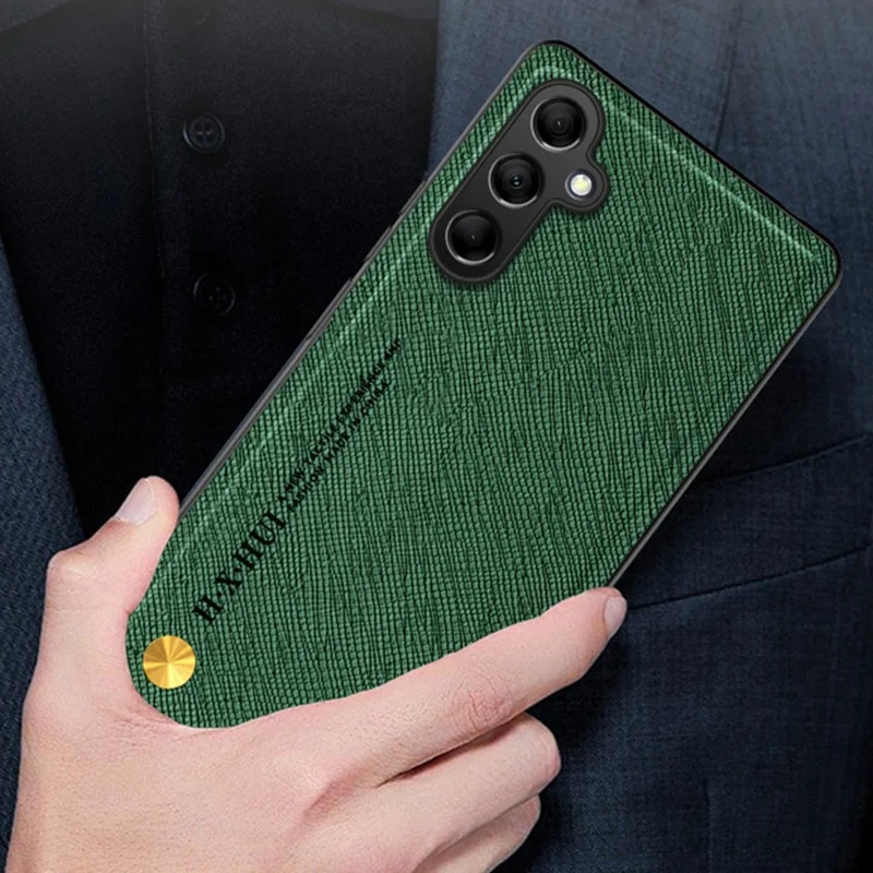 Funda para Samsung Galaxy S24 FE Textura Cruzada Cuero+TPU Cubierta de Teléfono Soporte para Soporte de Coche Magnético - Negro