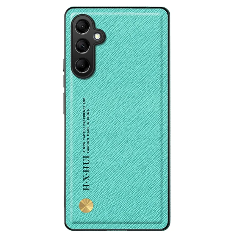 For Samsung Galaxy S25 Case Cross Texture Leather+TPU Phone Cover Support Magnetic Car Holder - Cyan