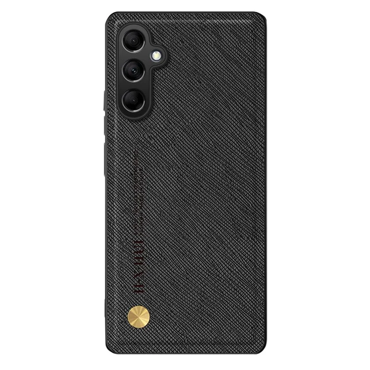 Funda para Samsung Galaxy A16 5G / 4G Textura Cruzada Cuero+TPU Cubierta de Teléfono Soporte Magnético para Coche - Negro