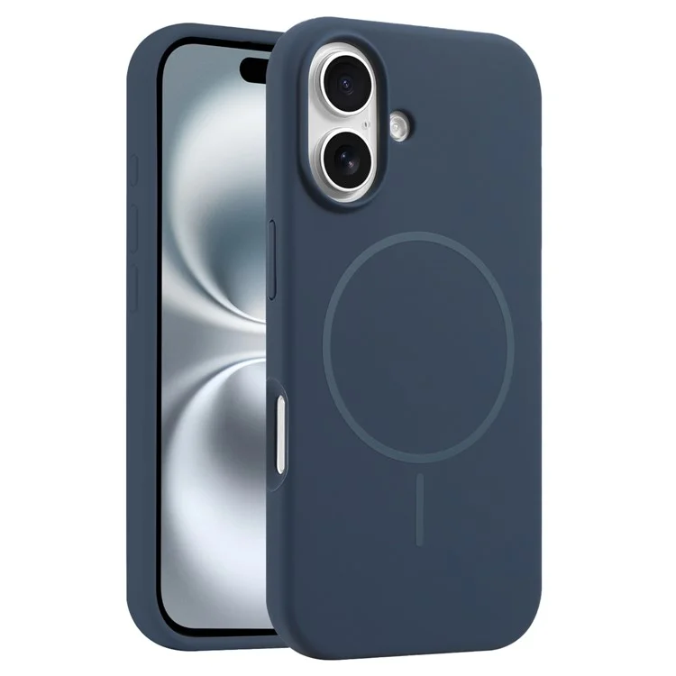 For iPhone 16 Case Compatible with MagSafe Liquid Silicone Anti-Drop Phone Cover - Sapphire