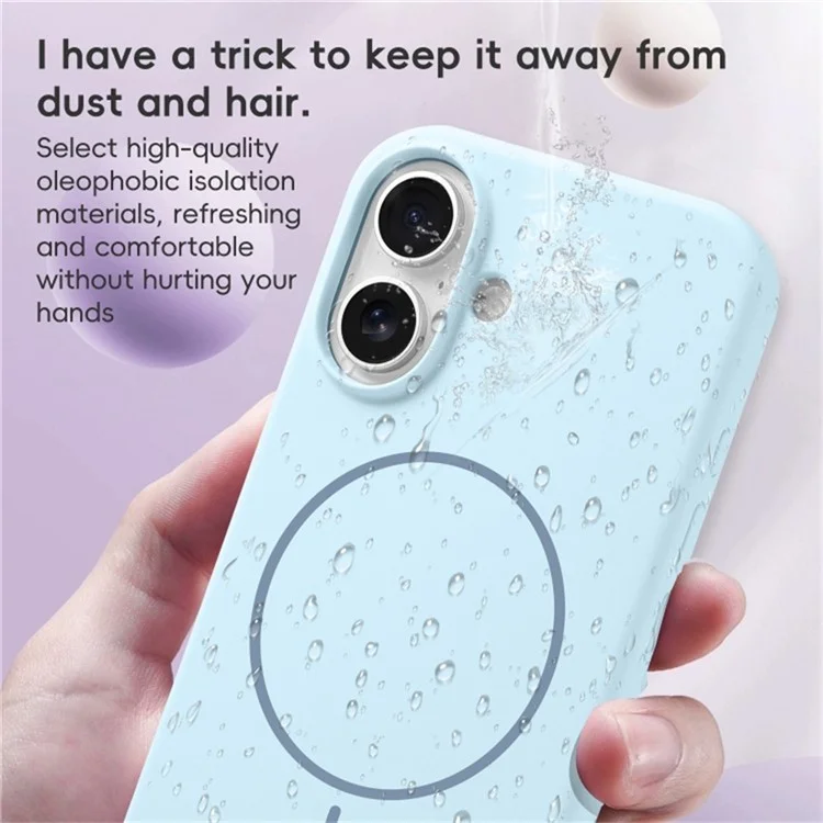 For iPhone 16 Case Compatible with MagSafe Liquid Silicone Anti-Drop Phone Cover - Sapphire