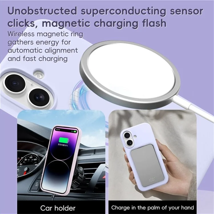 For iPhone 16 Case Compatible with MagSafe Liquid Silicone Anti-Drop Phone Cover - Sapphire