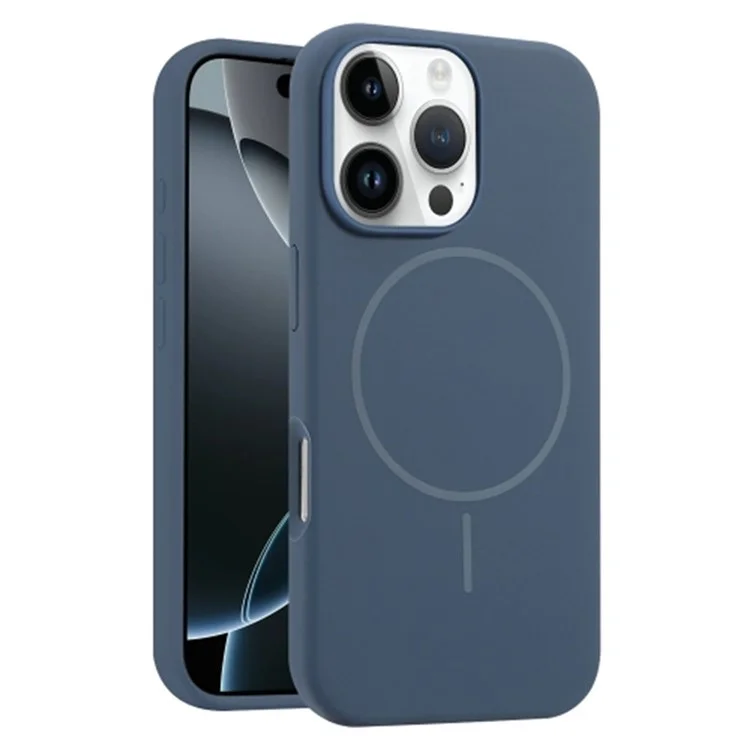 For iPhone 16 Pro Case Compatible with MagSafe Liquid Silicone Anti-Drop Phone Cover - Sapphire