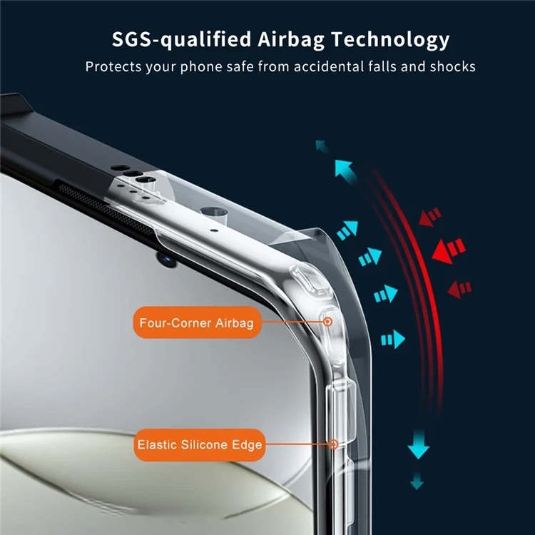 Capa XUNDD para Huawei nova 13, à prova de choques, TPU + acrílico, capa traseira transparente para telefone