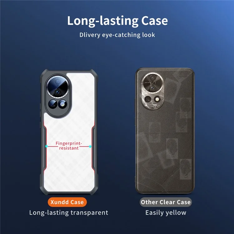 Capa XUNDD para Huawei nova 13, à prova de choques, TPU + acrílico, capa traseira transparente para telefone