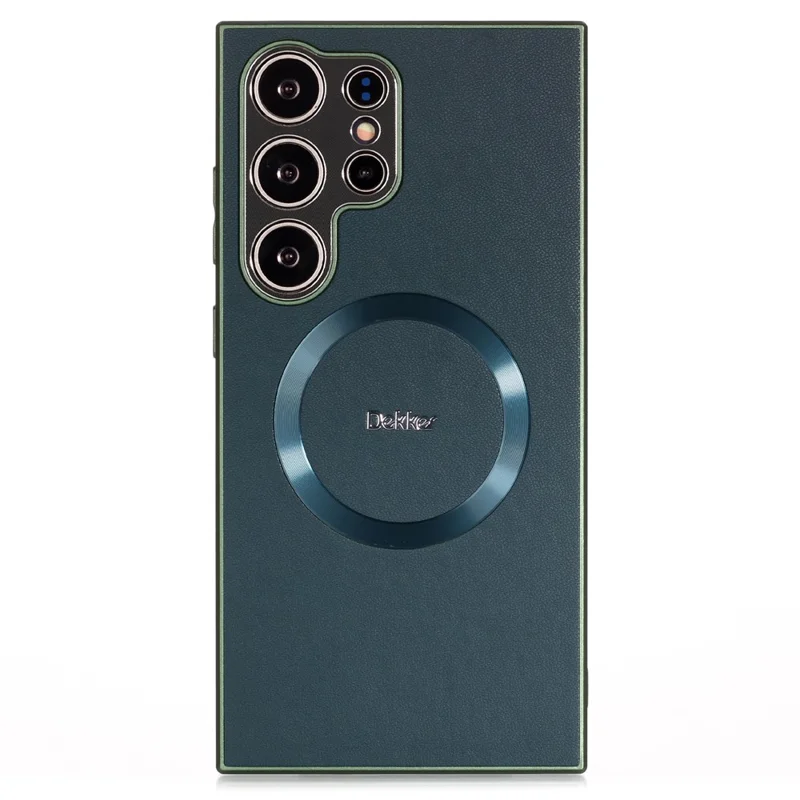 DEKKER For Samsung Galaxy S24 Ultra Back Cover Magnetic Case PU+TPU Phone Case - Blue