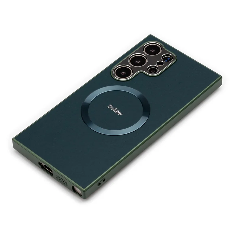 DEKKER For Samsung Galaxy S24 Ultra Back Cover Magnetic Case PU+TPU Phone Case - Blue