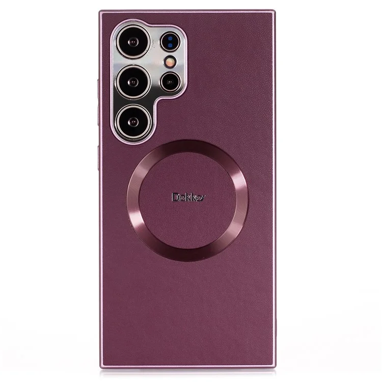 DEKKER Funda trasera compatible con Samsung Galaxy S23 Ultra con MagSafe, de PU+TPU - Morado