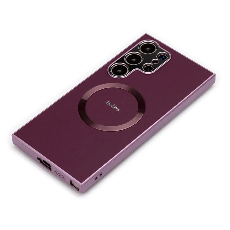 DEKKER Funda trasera compatible con Samsung Galaxy S23 Ultra con MagSafe, de PU+TPU - Morado