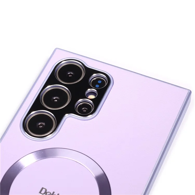 DEKKER Funda trasera compatible con Samsung Galaxy S23 Ultra con MagSafe, de PU+TPU - Morado