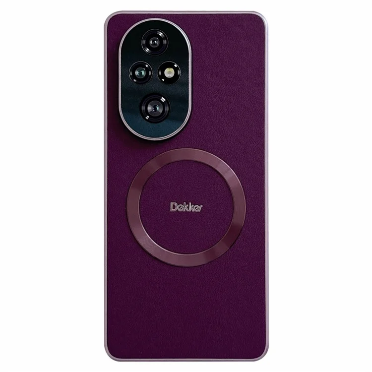 DEKKER For Honor 200 Pro 5G Back Cover Compatible with MagSafe PU+TPU Phone Case - Purple