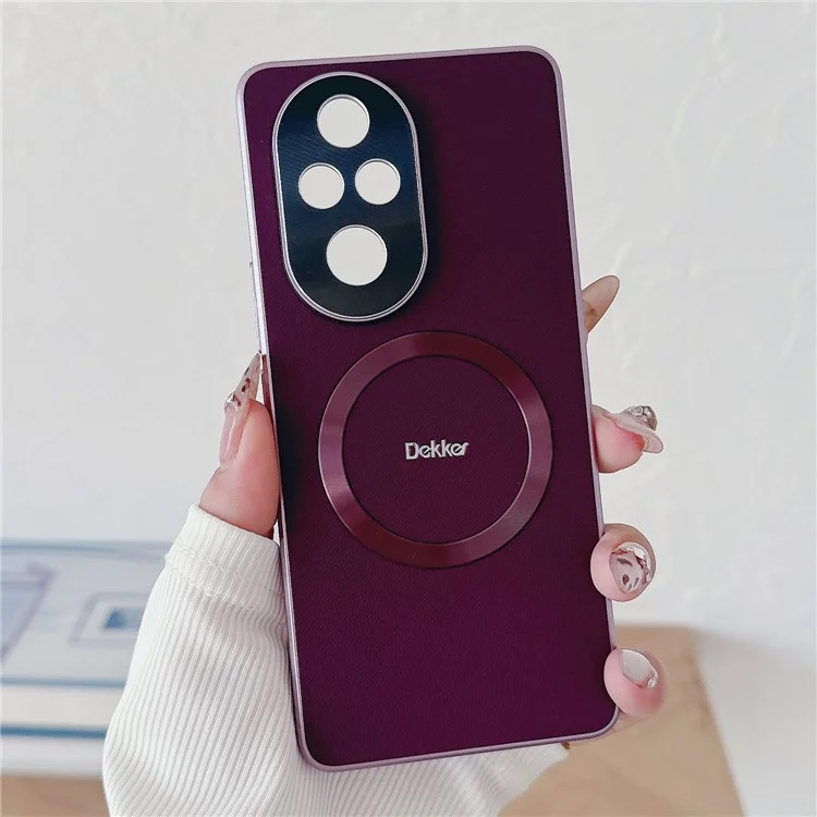 DEKKER For Honor 200 Pro 5G Back Cover Compatible with MagSafe PU+TPU Phone Case - Purple