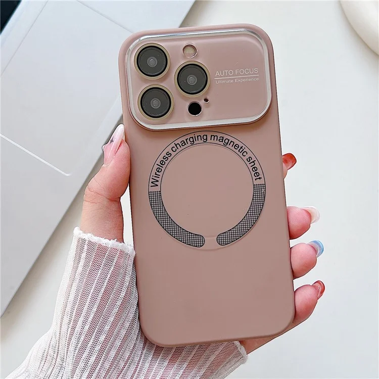 For iPhone 16 Pro Case Compatible with MagSafe Liquid Silicone Phone Cover with Wide Lens Protection - Coffee