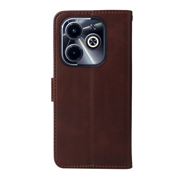 Wallet Case for Infinix Smart 8 Plus / Smart 8 Pro 4G / Smart 8 4G / Hot 40i / TECNO Spark 20 / Spark Go 2024 4G Leather Phone Cover - Brown