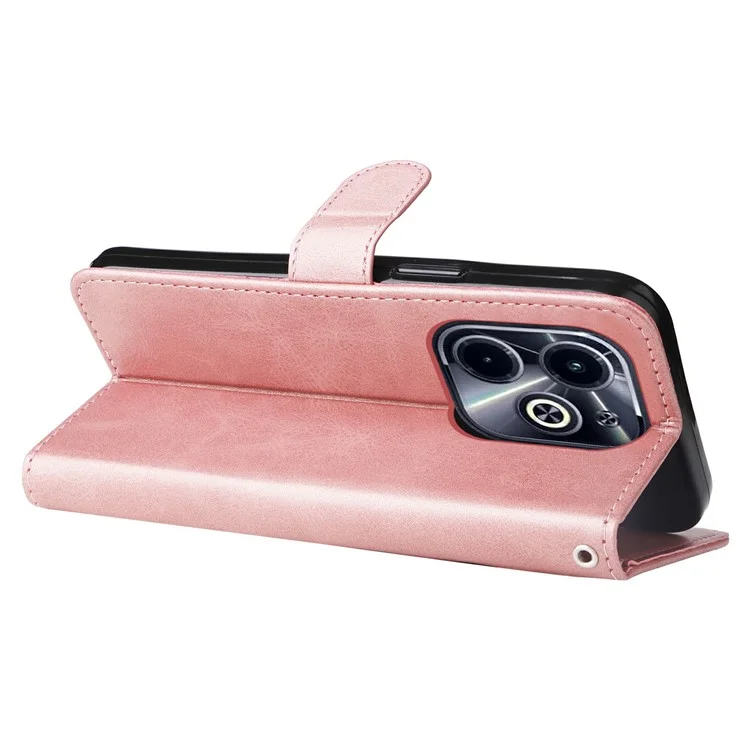 Funda de cartera con cremallera para Infinix Smart 8 Plus / Smart 8 Pro 4G / Smart 8 4G / Hot 40i / TECNO Spark 20 / Spark Go 2024 4G - Rosa
