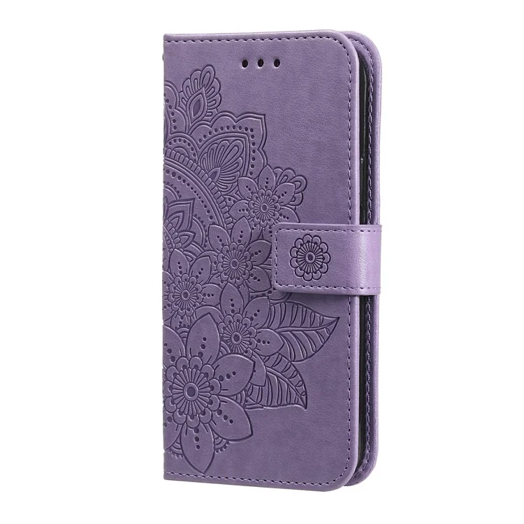 Funda de cuero para Infinix Smart 8 Plus / Smart 8 Pro 4G / Smart 8 4G / Hot 40i / TECNO Spark 20 / Spark Go 2024 4G - Cubierta de teléfono con flores - Púrpura