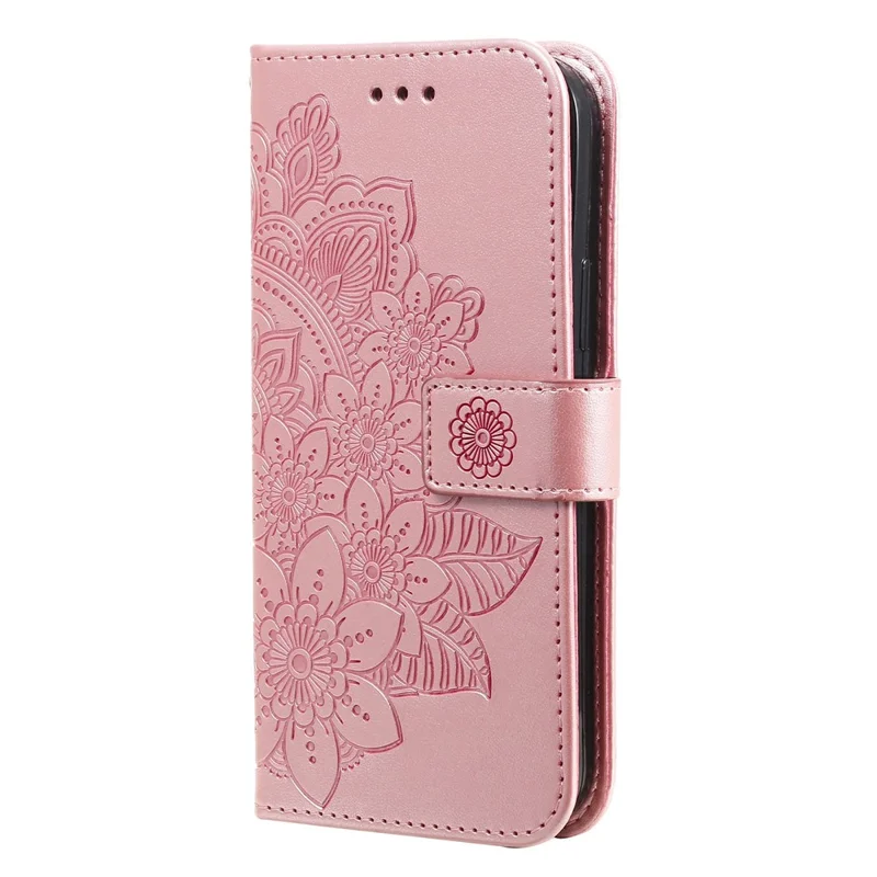 Leather Case for Infinix Smart 8 Plus / Smart 8 Pro 4G / Smart 8 4G / Hot 40i / TECNO Spark 20 / Spark Go 2024 4G Flower Phone Cover - Pink