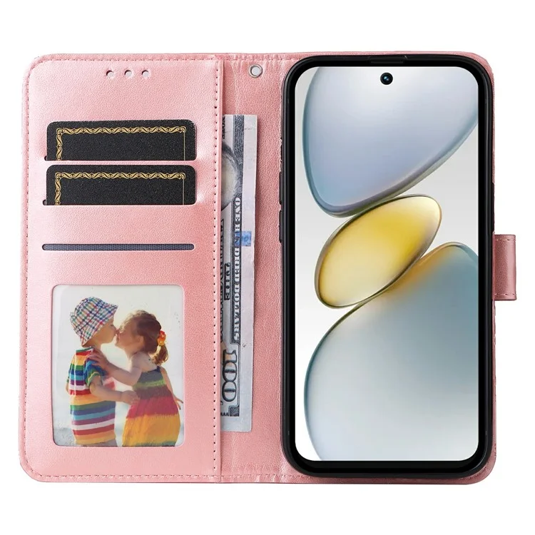 Leather Case for TECNO Spark Go 2025 / Spark Go 1 / Pop 9 4G Sunflower Imprint Wallet Phone Cover - Pink