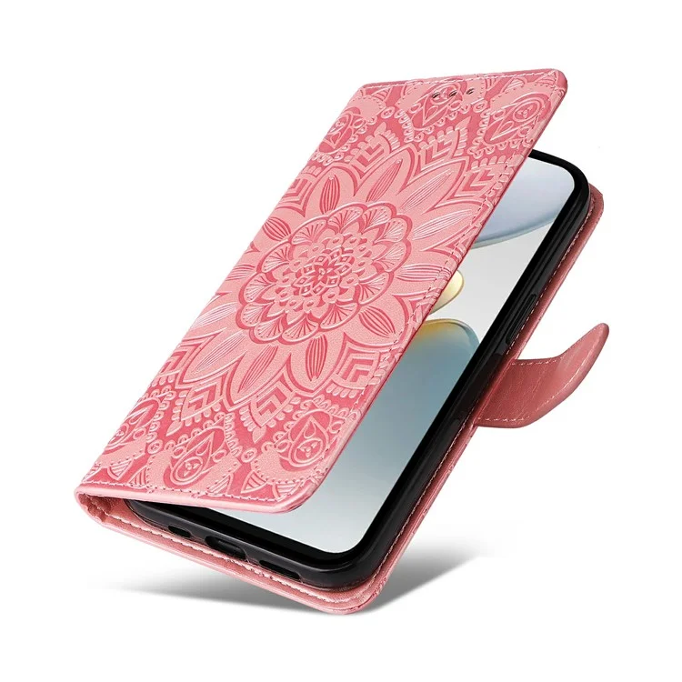 Leather Case for TECNO Spark Go 2025 / Spark Go 1 / Pop 9 4G Sunflower Imprint Wallet Phone Cover - Pink