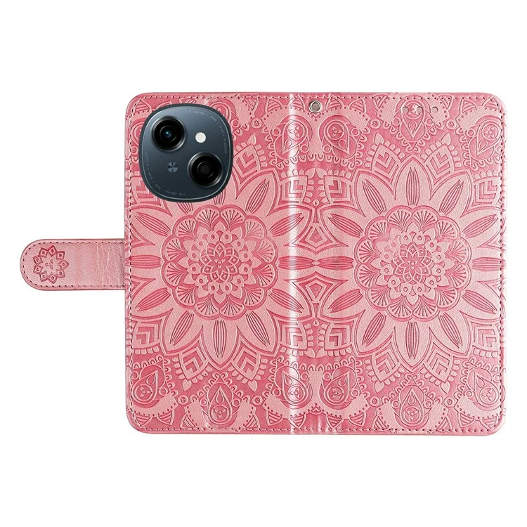 Leather Case for TECNO Spark Go 2025 / Spark Go 1 / Pop 9 4G Sunflower Imprint Wallet Phone Cover - Pink