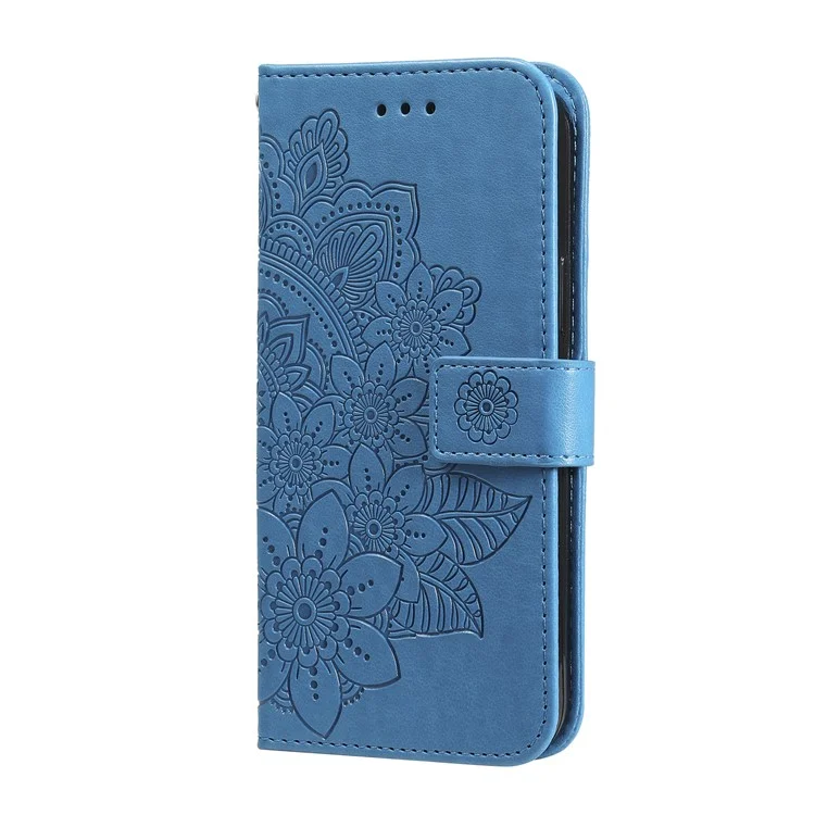 Leather Case for TECNO Spark Go 2025 / Spark Go 1 / Pop 9 4G Wallet Floral Phone Cover Stand - Blue