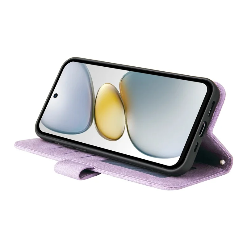 For TECNO Spark Go 2025 / Spark Go 1 / Pop 9 4G Leather Wallet Cases Skin Touch Phone Cover Stand with Strap - Purple