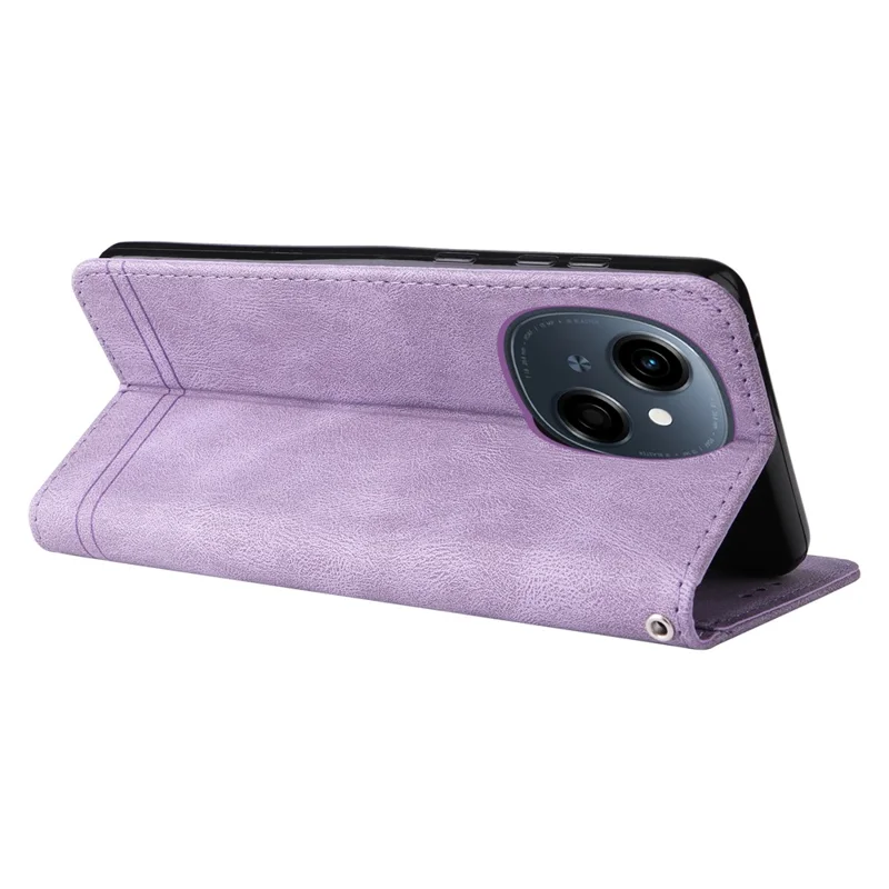 For TECNO Spark Go 2025 / Spark Go 1 / Pop 9 4G Leather Wallet Cases Skin Touch Phone Cover Stand with Strap - Purple