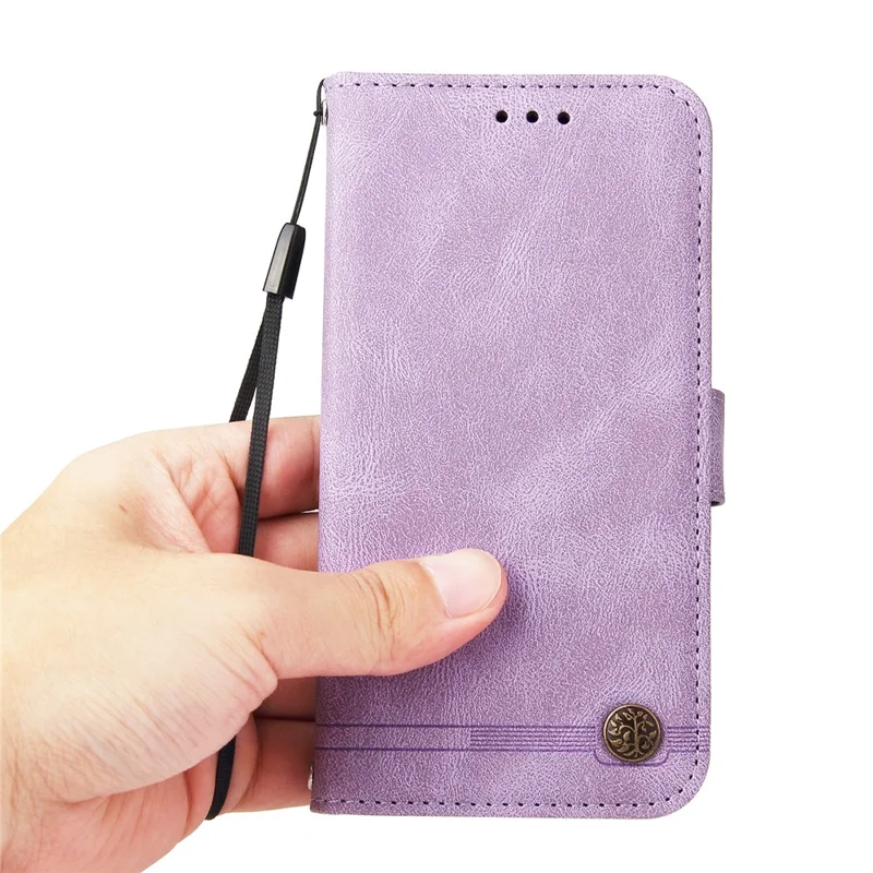 For TECNO Spark Go 2025 / Spark Go 1 / Pop 9 4G Leather Wallet Cases Skin Touch Phone Cover Stand with Strap - Purple
