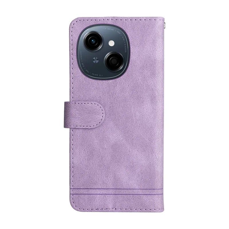 For TECNO Spark Go 2025 / Spark Go 1 / Pop 9 4G Leather Wallet Cases Skin Touch Phone Cover Stand with Strap - Purple