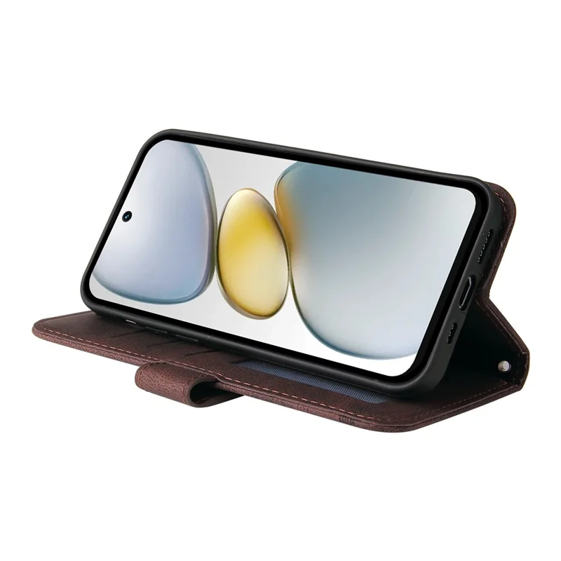 For TECNO Spark Go 2025 / Spark Go 1 / Pop 9 4G Leather Wallet Cases Skin Touch Phone Cover Stand with Strap - Brown