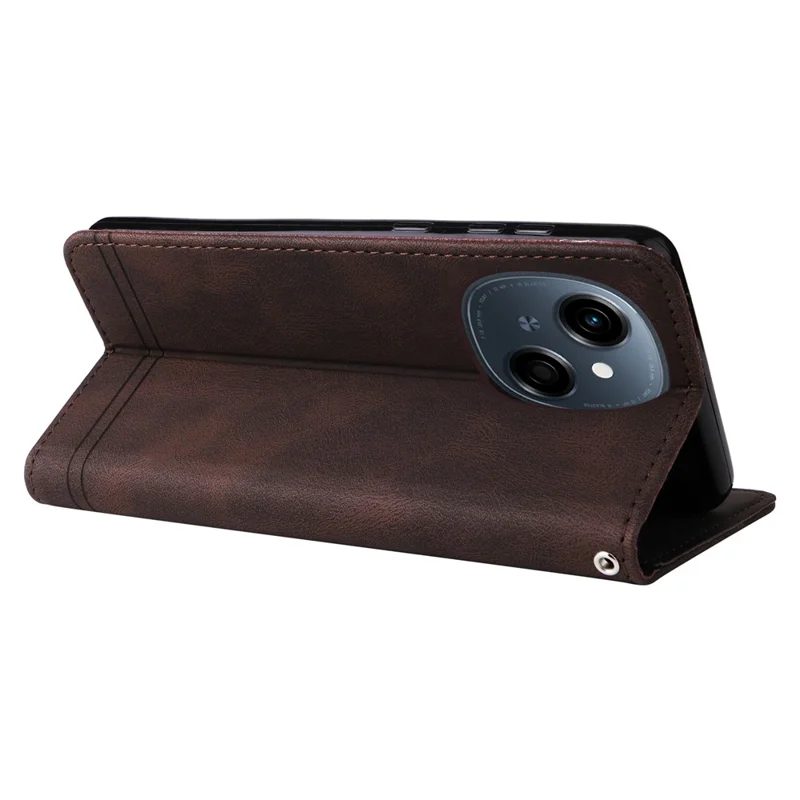 For TECNO Spark Go 2025 / Spark Go 1 / Pop 9 4G Leather Wallet Cases Skin Touch Phone Cover Stand with Strap - Brown