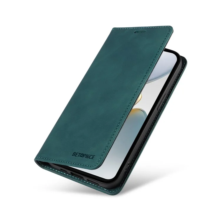 Estojo de carteira BETOPNICE 003 para TECNO Spark Go 2025 / Spark Go 1 / Pop 9 Capa de telefone de couro com suporte - Verde
