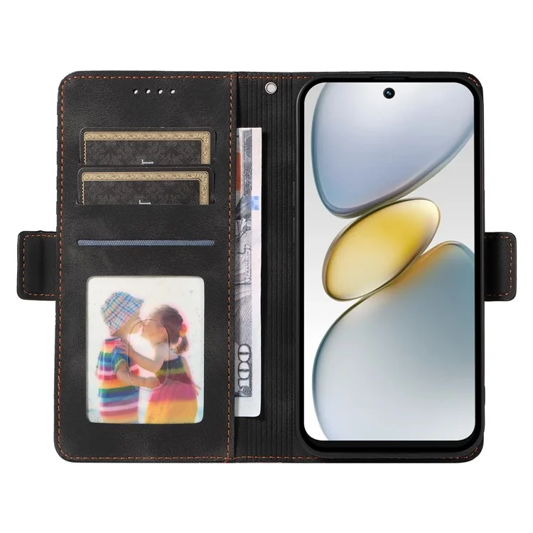 Leather Case for TECNO Spark Go 2025 / Spark Go 1 / Pop 9 4G Rhombus Starry Imprinted Phone Cover - Black